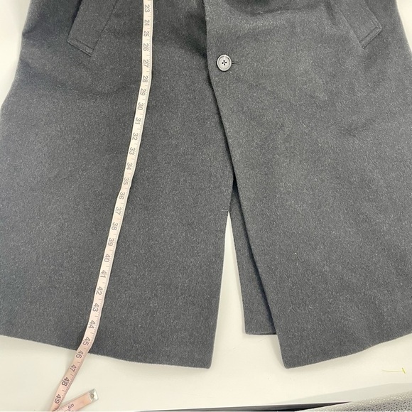 Di Silver Vtg Men's Cashmere Blend Charcoal Black Long Overcoat Sz 44 Reg EUC - Picture 6 of 14